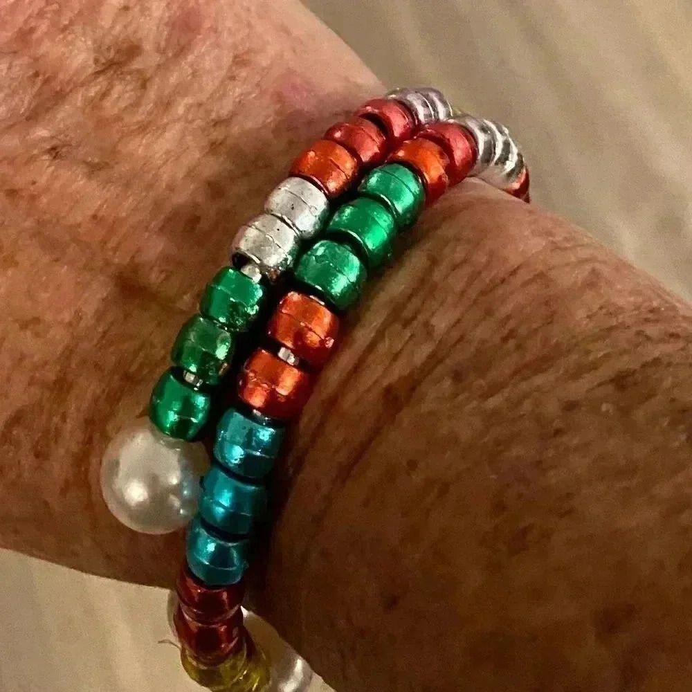 Two Handmade Crystallized bead bracelets - Picture 2 of 3